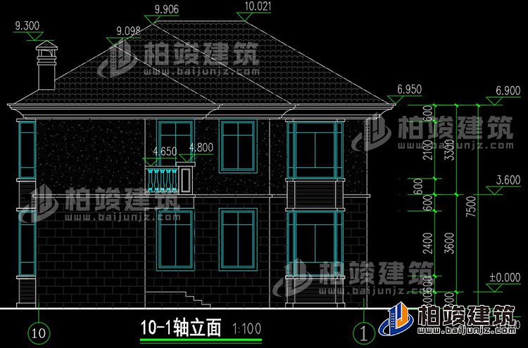 背立面图